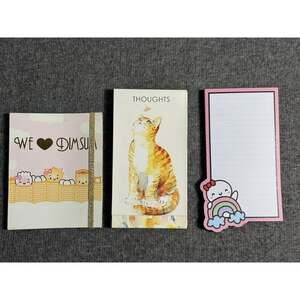 3 Piece Lot-Craft Smith Dim Sum Sticker Book 692pc/Cat Notepad/Magnetic Memo Pad